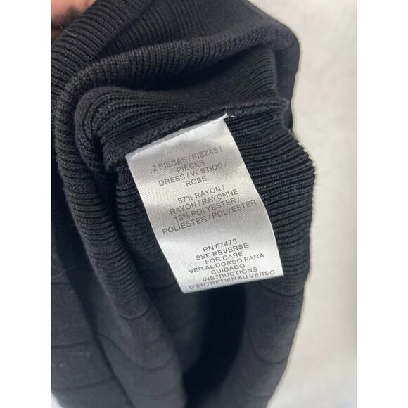 Taylor‎ Fit & Flare Dress Women’s Size L Black Sleeveless Pleated Midi NWT - Picture 8 of 9